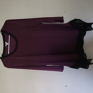 Cato Deep Purple Tunic with Black Accents
